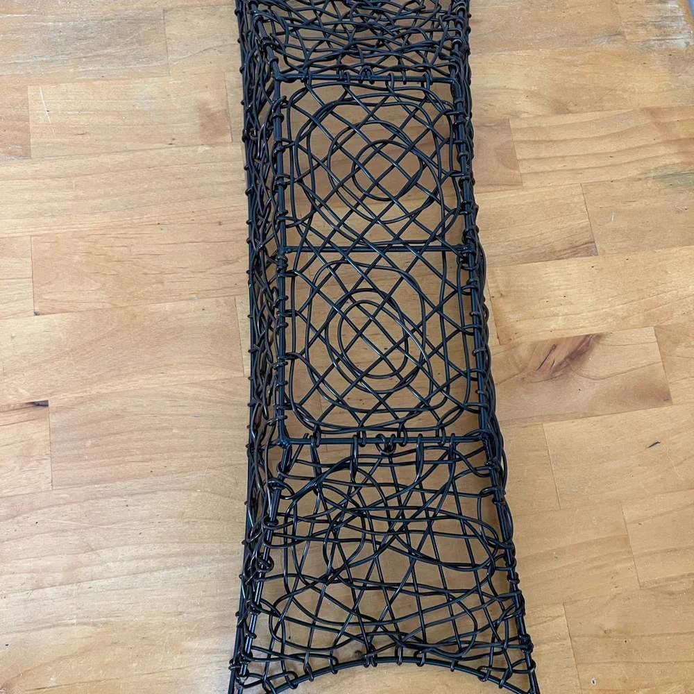 Black Metal Wire Fruit Basket Farmhouse Kitchen Table Centerpiece Decor